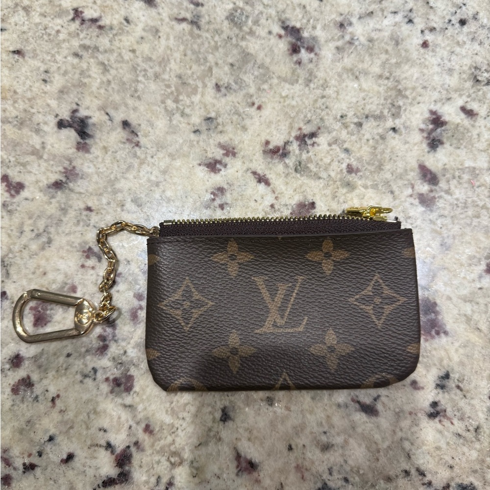 Louis Vuitton Brown and Gold Monogram Key Pouch